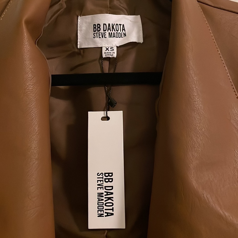Steve Madden brown leather jacket - Picture 2 of 6